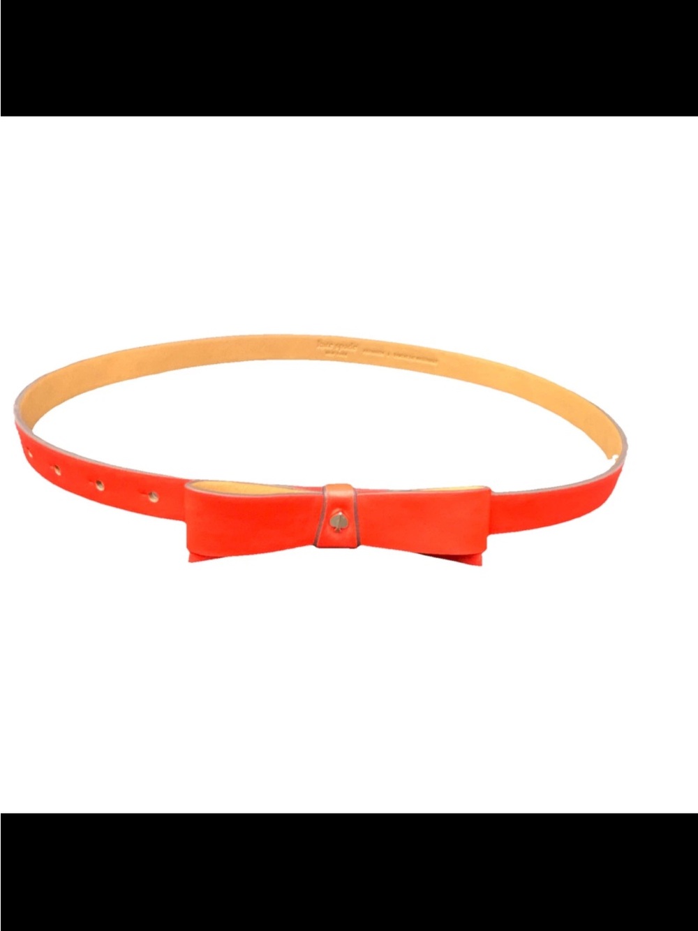 NWOT Kate Spade Bow Accent Skinny Belt in Bright Orange